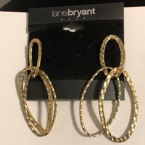 Lane Bryant gold tone earrings. 2.5 inches long.   NWT